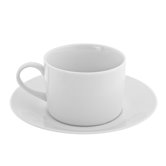 Royal White 8 oz. Teacup and Saucer
