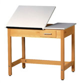 Fiberesin Adjustable Drafting Table with Drawer