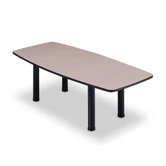 120" Wide Boat Shape Top Conference Table with Designer Base