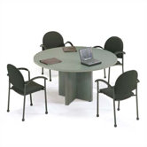 48" Diameter Bull Nose Round Top Gathering Table with X-Base