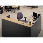 Unity Series 72" x 72" Reception Desk with Matching Double Large Drawer Pedestal