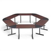 Smart Tables: 18" x 96" Rectangle Thermofused Melamine Conference Table With Fixed Bases and 60 Degree Corner Wedges