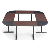 Smart Tables: 24" x 72" Rectangle Thermofused Melamine Conference Table With Fixed Bases and 90 Degree Corner Wedges