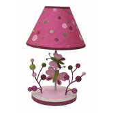 Raspberry Swirl Lamp with Shade