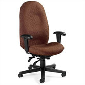 High-Back Fabric Multi-Tilter Office Chair with T-Arms