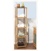 Five Tier Vertical Bamboo Shelf in Natural