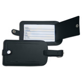 1000 Series Classic Leather Luggage Tag in Black