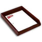 1000 Series Classic Leather Front-Load Letter Tray in Mocha