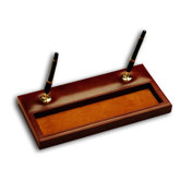 1000 Series Classic Leather Double Pen Stand in Mocha