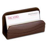 1000 Series Classic Leather Business Card Holder in Chocolate Brown
