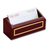 5000 Series 24kt Gold Tooled Leather Business Card Holder in Burgundy