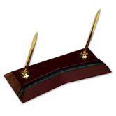 7000 Series Contemporary Leather Double Pen Stand in Burgundy