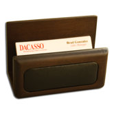 8000 Series Walnut and Leather Business Card Holder