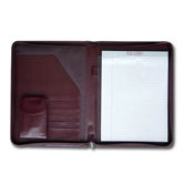 Leather Portfolios Top-Grain Deluxe Zip-Around Padfolio in Burgundy
