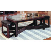3219 Series Coffee Table with 2 Ottomans
