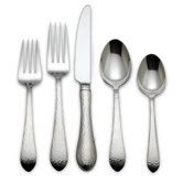 Hammered Antique 5 Piece Flatware Set