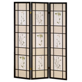 3 Panel Room Divider in Black