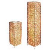 Wicker Lamp Set in Gold (Set of 2)