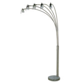 Five-Arm Adjustable Arch Floor Lamp with Marble Base