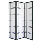 Girard 3 Panel Room Divider in Black