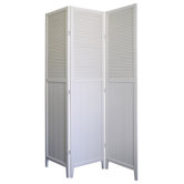 3 Panel Room with Shutter Door Divider in White