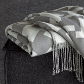 Tate Reversible Throw in Charcoal / White