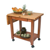 American Heritage Kindred Prep Table with Butcher Block Top