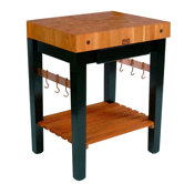 Rouge et Noir Pro Prep Table with Butcher Block Top