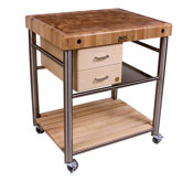 Cucina Americana Toscano Kitchen Cart with Butcher Block Top