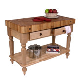 American Heritage Rustica Kitchen Island with Butcher Block Top