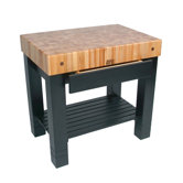 American Heritage Homestead Prep Table with Butcher Block Top