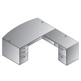 Napa L-Shaped Bow Front Desk