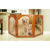 Universal Free-Standing All-Wood Pet Gate in Cherry