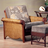 Rattan Floral Rosebud Futon Chair Frame