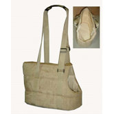 Pet Carrier in Tan Patterned Suede