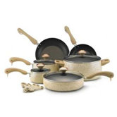 Porcelain Nonstick Aluminum 15-Piece Cookware Set