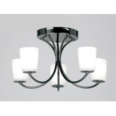 Round Flush Mount in Black Chrome