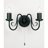 Two Light Wall Light in Matt Black