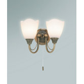 Two Wall Light in Antique Brass Plate