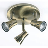 Three Light Ceiling Spot Light in Antique
