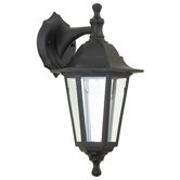 Six Sided Wall Lantern in Black