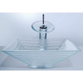 Clear Glass Alexandrite Sink and Waterfall Faucet