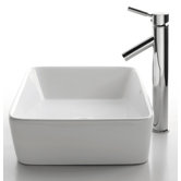 15" Ceramic Rectangular Vessel Sink in White