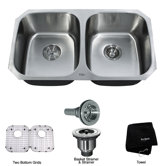 Undermount 33" Double Bowl 50/50 Kitchen Sink