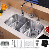 14.5" x 16.5" Undermount Kitchen Sink with Faucet and Soap Dispenser