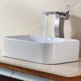 Combos Rectangular Ceramic Sink and Single Hole Faucet with Single Hande