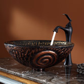 Luna Glass Vessel Sink and Ventus Faucet