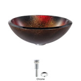 Mercury Glass Vessel Sink with Pop Up Drain and Mounting Ring