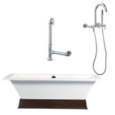 Tella 67" Contemporary Tub with Wall Mount Faucet with Lever Handles