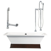 Tella 67" Contemporary Tub with Floor Mount Faucet and Crosss Handles